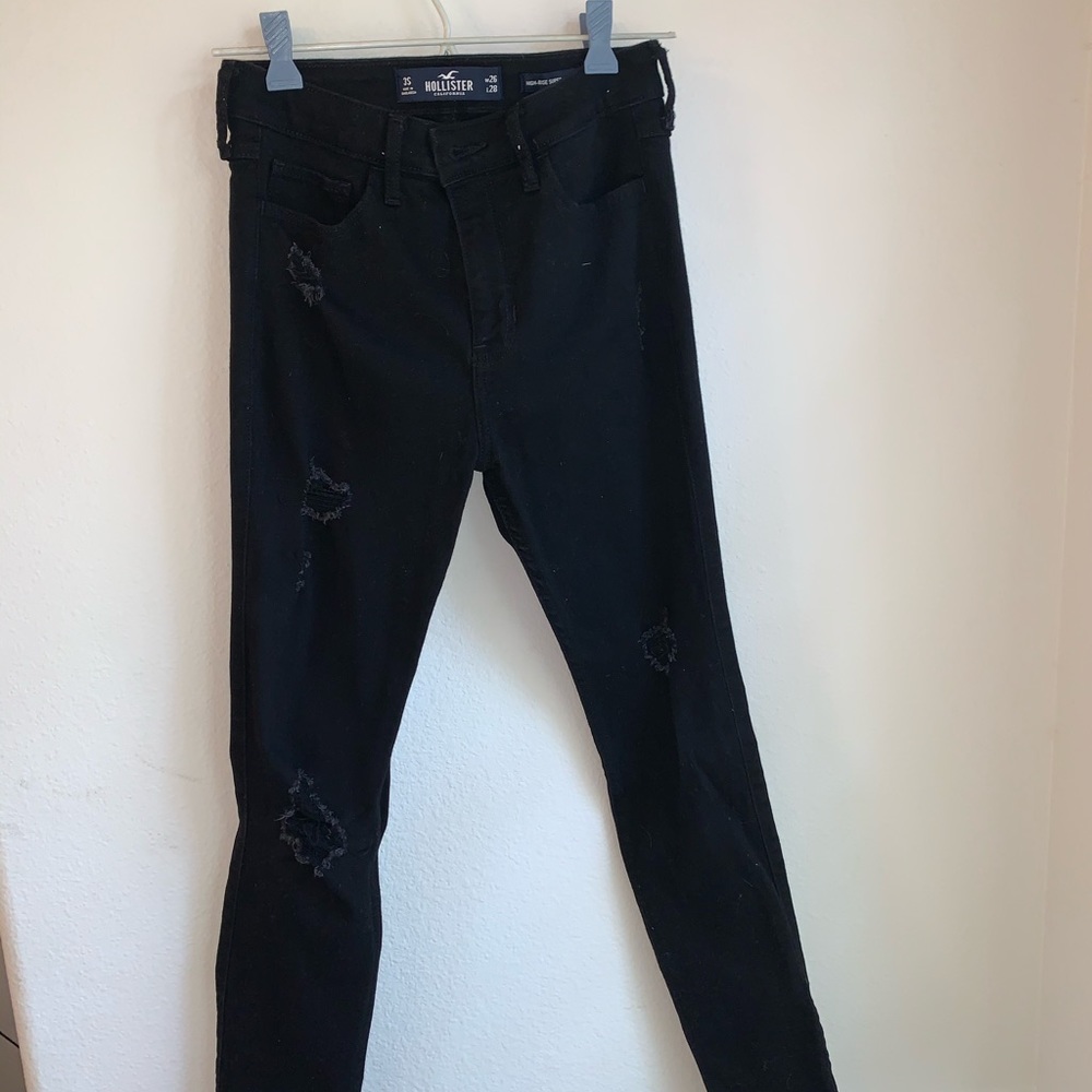 Hollister Black Jeans High Rise Super Skinny